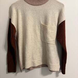 Madewell Redmond Mockneck Pocket Sweater in Colorblock Size XS